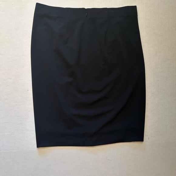 Ann Taylor black lined pencil draped below the knee midi skirt NWT Sz-6P L3 - Picture 4 of 8